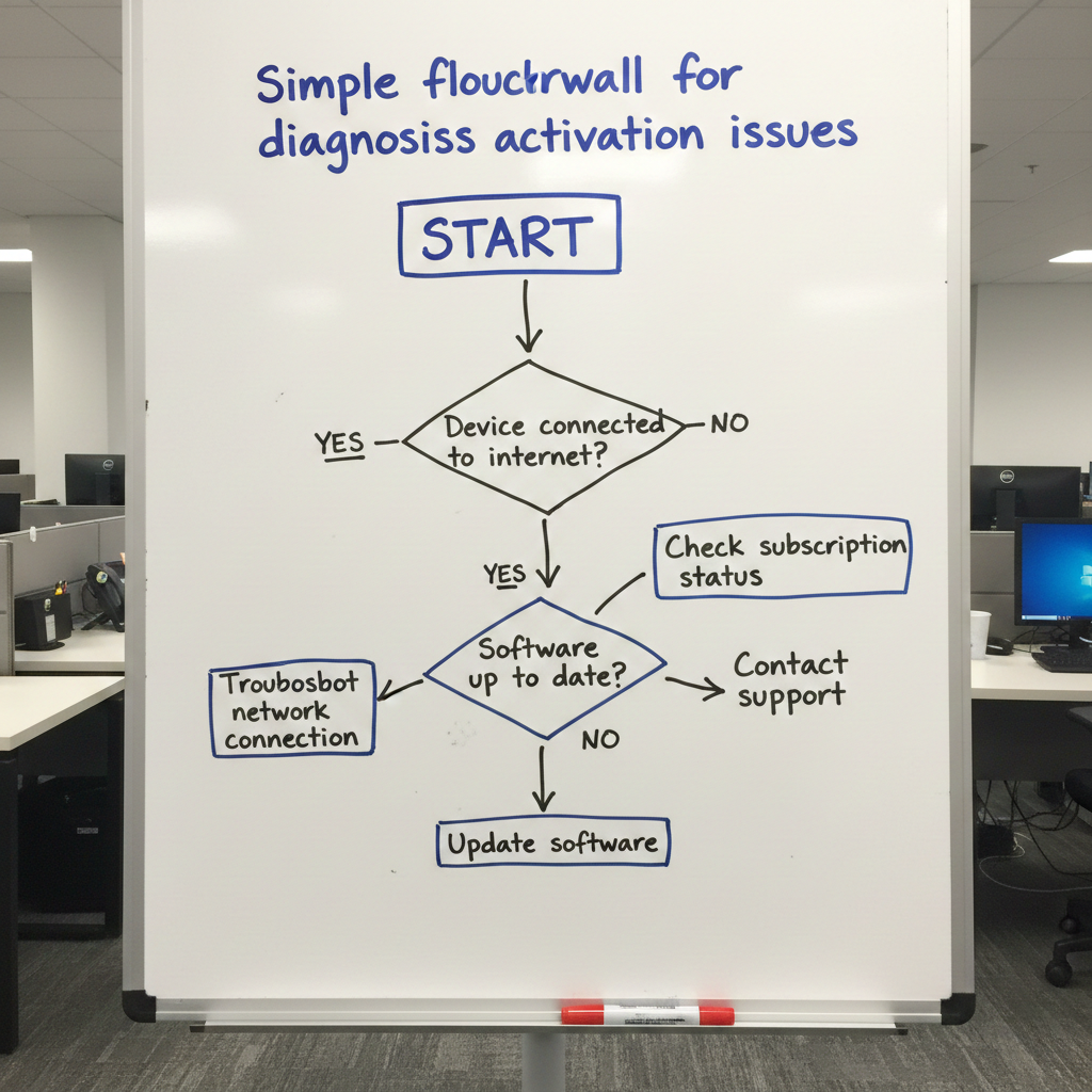 Simple flowchart for diagnosing activation issues.